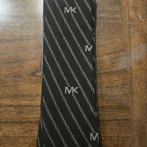 Michael Kors Black and Silver Striped Scarf